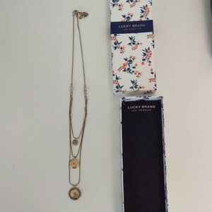 Lucky Brand Gold Triple Disc Necklace